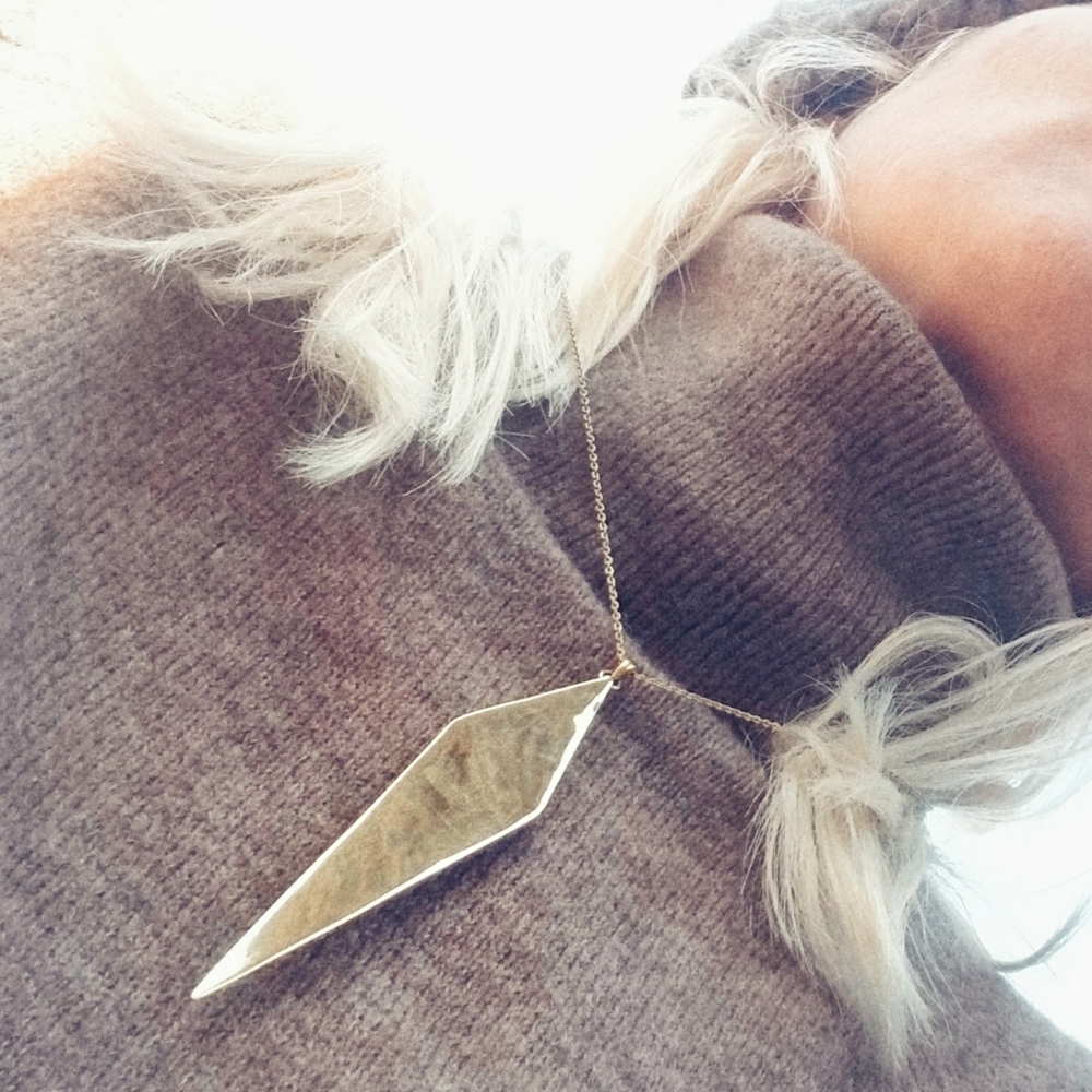 Spike pendant brass charm paragon  necklace